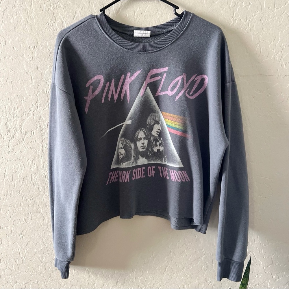 Pink Floyd Graphic Cropped Sweatshirt
